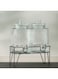 Danube Home Aresha 3-Piece Glass Beverage Dispenser With Rack, 2x5.7L