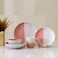 Danube Home Angelika 18-Piece Stoneware Dinner Set, Modern Dinnerware Sets Service For 4 - Pink