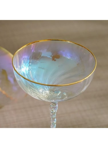 دانوب هوم Youthfulbite طقم زجاج كوبيه 4 قطع - 250 مل، زجاجيات أنيقة للكوكتيلات والشمبانيا والحلويات، متينة وأنيقة