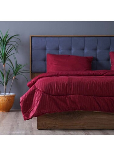 طقم لحاف كينج مكون من 4 قطع من دانوب هوم Urbane قابل للعكس لجميع المواسم، طقم سرير من الألياف الدقيقة خفيف الوزن وناعم للغاية كستنائي 230 × 260 سم