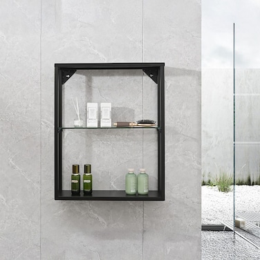 دانوب هوم ميلانو بلس روفوس رف معدني مثبت على الحائط، رف تخزين صناعي عالي التحمل للمنزل أو المطبخ أو المكتب، مقاوم للصدأ، منظم موفر للمساحة، الطول 60 × العرض 75 × الارتفاع 15 سم