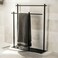 Danube Home Milano Ace Floor Towel Bar Stylish And Durable Free-Standing Towel Rack, Modern Bathroom Storage, Rust-Resistant Stainless Steel, Space-Saving Design, Elegant Towel Holder Matt Black