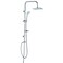 Danube Home Milano Plus Fire Square Shower Column Set - Chrome, 2 In 1 Multi Functional Rain Shower System, Stainless Steel Complete Shower Set For Bathroom - Head+Hand Shower (46X20X95cm)