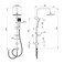Danube Home Milano Plus Fire Square Shower Column Set - Chrome, 2 In 1 Multi Functional Rain Shower System, Stainless Steel Complete Shower Set For Bathroom - Head+Hand Shower (46X20X95cm)