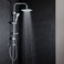 Danube Home Milano Plus Fire Square Shower Column Set - Chrome, 2 In 1 Multi Functional Rain Shower System, Stainless Steel Complete Shower Set For Bathroom - Head+Hand Shower (46X20X95cm)
