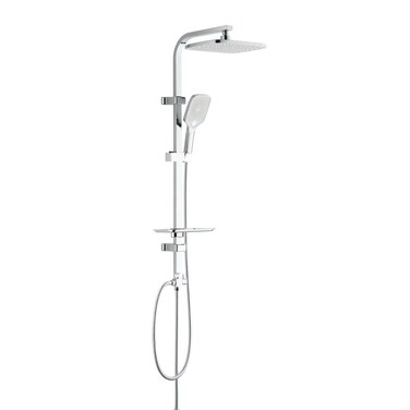 عمود دش ميلانو أريا من دانوب هوم، عمود دش بهيكل معدني، طقم دش مطري للحمام والمرحاض - كروم