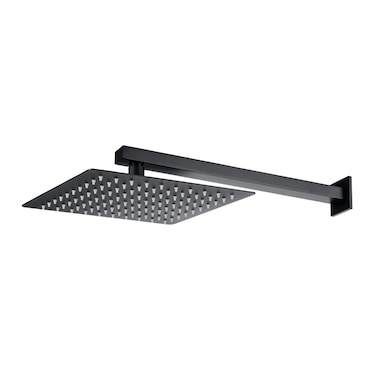 Danube Home Milano Cube Overhead Shower With Arm Matt Black