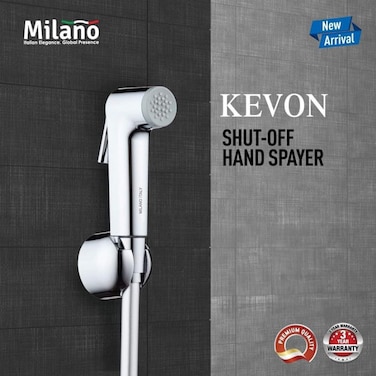 Milano Kevon Shattaf Set Handheld Bidet Sprayer With Hose For Toilets Bathroom Lavatory L 26 x W 17 x H 5.5 cm