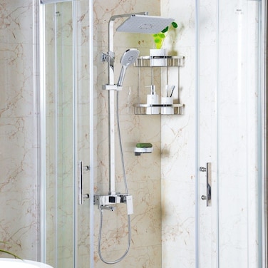 Milano Zia Rain Shower Column Complete Set, Brass Rain Shower For Toilets, Bathroom, Lavatory L 96 x W 44 x H 47 cm Chrome