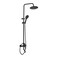 Milano Danube Home Sam Rain Shower Complete Set Round Shape, Brass Shower Column Head Complete Set Rain Shower With Single Handle Faucet, Handheld Shower And Slide L 75.5 x W 34 x H 72 cm Black