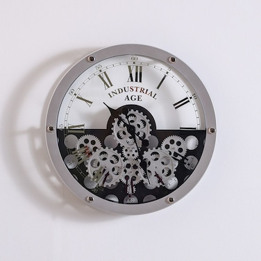 Danube Home Cambridge Gear Wall Clock Unique Industrial Design With Visible Gears Perfect For Home Office Or Living Room Decor Adds Style And Function
51X8X51cm Grey
