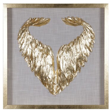 Danube Home Skia Glass &amp; PP Wings Of Flame Shadow Boxes Wall Art - 60X60X60cm Abstract Wall Decor For Living Room, Bedroom &amp; Office Modern Home Decoration Decorative Home Accessories