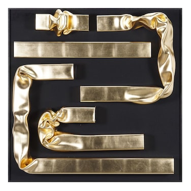 Danube Home Skia Glass &amp; PP Golden Brick Road Shadow Boxes Wall Art - 90X90X160cm Abstract Wall Decor For Living Room, Bedroom &amp; Office Modern Home Decoration Decorative Home Accessories