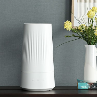 Danube Home Tulip Top Filling Cool Mist Humidifier With Ultrasonic Technology For bedroom Baby Room Home And Office 7 Color Night Light 4L 18.6X18.6X35cm White