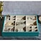 Danube Home Elsa Velvet Jewelry Organizer - 38X38X5cm Turquoise Stylish Mdf &amp; Velvet Jewelry Storage Box For Rings, Necklaces, Earrings &amp; Bracelets Decorative Home Accessories