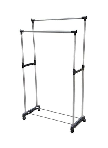 Cloth Hanger Stand Silver/Black 160x42x80cm