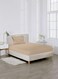 Linen Single Striped Fitted Elastic Bedsheet with 1 Pillow Case 90 x 190 Cm Beige