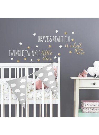 RoomMates le le Little Star Quote Peel And Stick Wall Decals With Glitter
