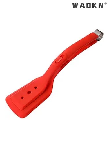 Egg Spatula Flipper Thin Silicone 2 in 1 Handle and Flipping Spatula Fish Spatula Grill Steak Tongs Crepe French Toast Spatula Non-stick Food Tongs BBQ Kitchen Cooking Tools (Red)