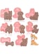 8 Pcs Dog Cookie Cutters with Plunger Stamps Set 3D Puppy Bone Shape Biscuit Cutter Funny Cartoon Cookie Stamps Stamped Embossed Dog Cookie Cutters for Treats DIY Cookie Baking Supplies (Vivid Style)