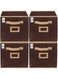 Fun Homes Non Woven Fabric 4 Pieces Foldable Small Size Storage Cube Toy,Books,Shoes Storage Box With Handle,Extra Small (Brown)