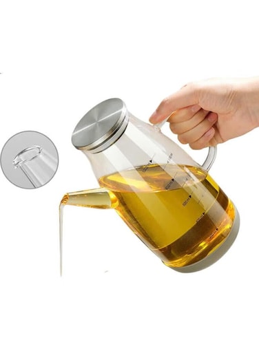 High Borosilicate Glass Oil Bottle Seasoning Bottle Leakproof Oil Bottle Soy Sauce Bottle Oil Can Small Sesame Oil Soy Sauce Vinegar Pot 600Ml