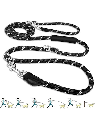 Havenfly Hands Free Dog Leash, 10FT Adjustable Dog Training Leash Nylon Heavy Duty Lead No Pull for Large Medium Dogs, Tangle Free Reflective Waist Leash for Dog Walking Running