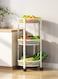 Storage Rack, Fruit And Vegetable Snack Storage Trolley, 360&Acirc;&deg; Rotating Movable, Large-Capacity Foldable, Assembly-Free, Household 3-Layer Storage Basket, White