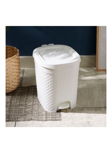 Box Tidy Pedal Bin White 14.7Liters
