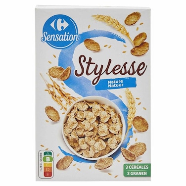 Carrefour Sensation Rice, Whole Wheat and Whole Barley Flakes Breakfast Cereal, 500g