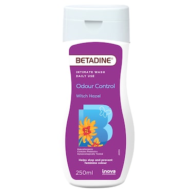 Betadine Intimate Wash Daily Use Odour Control Witch Hazel, 250ml