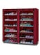 12-Layer Storage Shoe Rack Organizer Red 118x120cm
