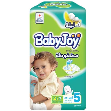 Baby Joy Compressed Diapers Junior Size 5 14-25kg Value Pack 27 Diapers