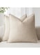 Foindtower Pack of 2, Decorative Linen Soild Throw Pillow Covers Soft Accent Cushion Case Boho Farmhouse Neutral Pillowcase for Couch Sofa Bedroom Living Room Home Decor 18 x 18 Inch Natural Beige