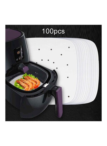 Perforated Square Non-stick Air Frying Paper White 6.5inch