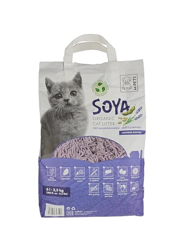 M-PETS Soya Organic Cat Litter Lavender Scented 6 L - 100% Biodegradable
