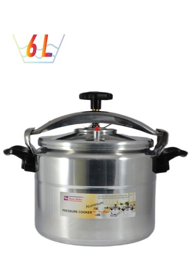 Aluminium Pressure Cooker 22Cm - 6 Liter Capacity - Silver