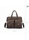 Men Shoulder 2 Pocket Bag Crossbody Bags PU Leather Handbag Capacity Men Messenger Bags Top Handle Tote Bag for Male Dark Brown