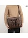 Men Shoulder 2 Pocket Bag Crossbody Bags PU Leather Handbag Capacity Men Messenger Bags Top Handle Tote Bag for Male Dark Brown