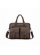 Men Shoulder 2 Pocket Bag Crossbody Bags PU Leather Handbag Capacity Men Messenger Bags Top Handle Tote Bag for Male Dark Brown