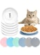 Thenshop 6 Pcs Whisker Fatigue Cat Bowl with 6 Pcs Silicone Anti Slip Mat, Ceramic Cat Food Plate, Cat Wet Food Bowl, Shallow Cat Food Dish for Feeding Kitten Small Pet Water, 6 Inch
