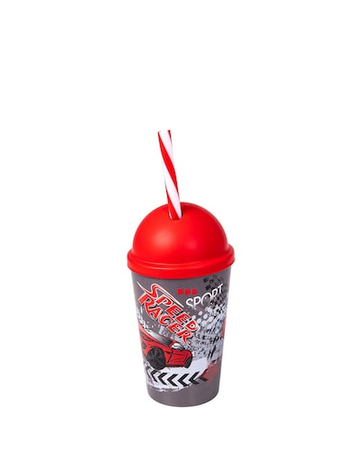 340ml Speed Racer Printed Kids Tumbler with Straw - Multicolor BPA-Free PP Sipper Cup with Lid