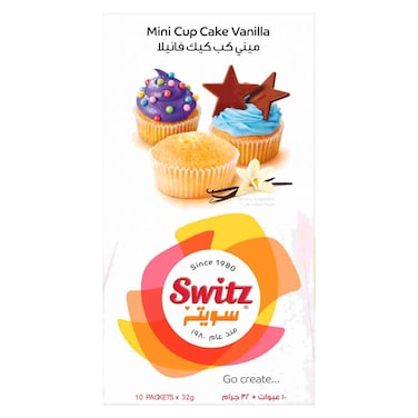 Switz Mini Vanilla Cup Cake, 32g Pack of 10