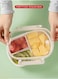 1-Piece 3-Grid Lunch Box Portable Lunch Box For Office And School White 18x13.3x4.8 Centimeter