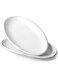 DOWAN 14" White Serving Platters for Entertaining, Oval Serving Plates, Party Serving Trays and Platters Oven Safe, Porcelain Dinner Serving Tray Serving Dishes for Meat, Set of 2
