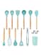 Silicone Cooking Utensil Set Blue/Brown 35 x 11 x 11cm