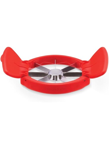 Dreamfarm Flapple Fold-Flat, Space-Saving Apple Corer &amp; 8-Piece Apple Slicer - Red