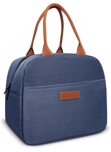 Insulated Lunch Bag for Men Women Kids with Strap Handles, Wide Open Easy to Clean Insulated Lunch Bag Box for Office Work School Picnic Travel, Leakproof Thermal Cooler Insulated Lunch (Blue)