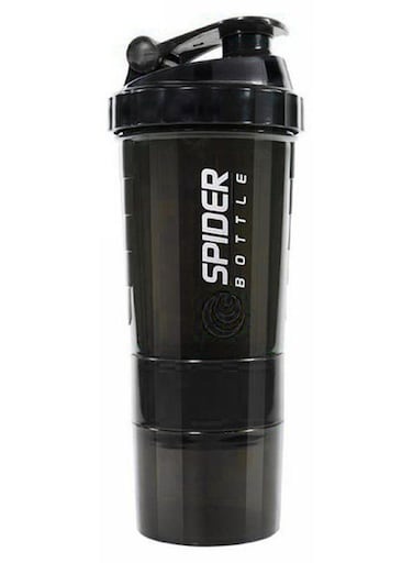 Powder Shaker Bottle, 550ml Shaker Bottle with Storage, Leak Proof Protein Shaker Bottle with Storage for Whey, Vegan, Creatine, BCAA, Perfect for Pre/Post-Workout