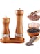 Uniface Salt and Pepper Grinder Mills Sets, Wooden Pepper Mill Grinder Salt Mill Set of 2, Classic Manual Salt Grinder with Acrylic Visible Window, Adjustable Ceramic Grinding Rotor